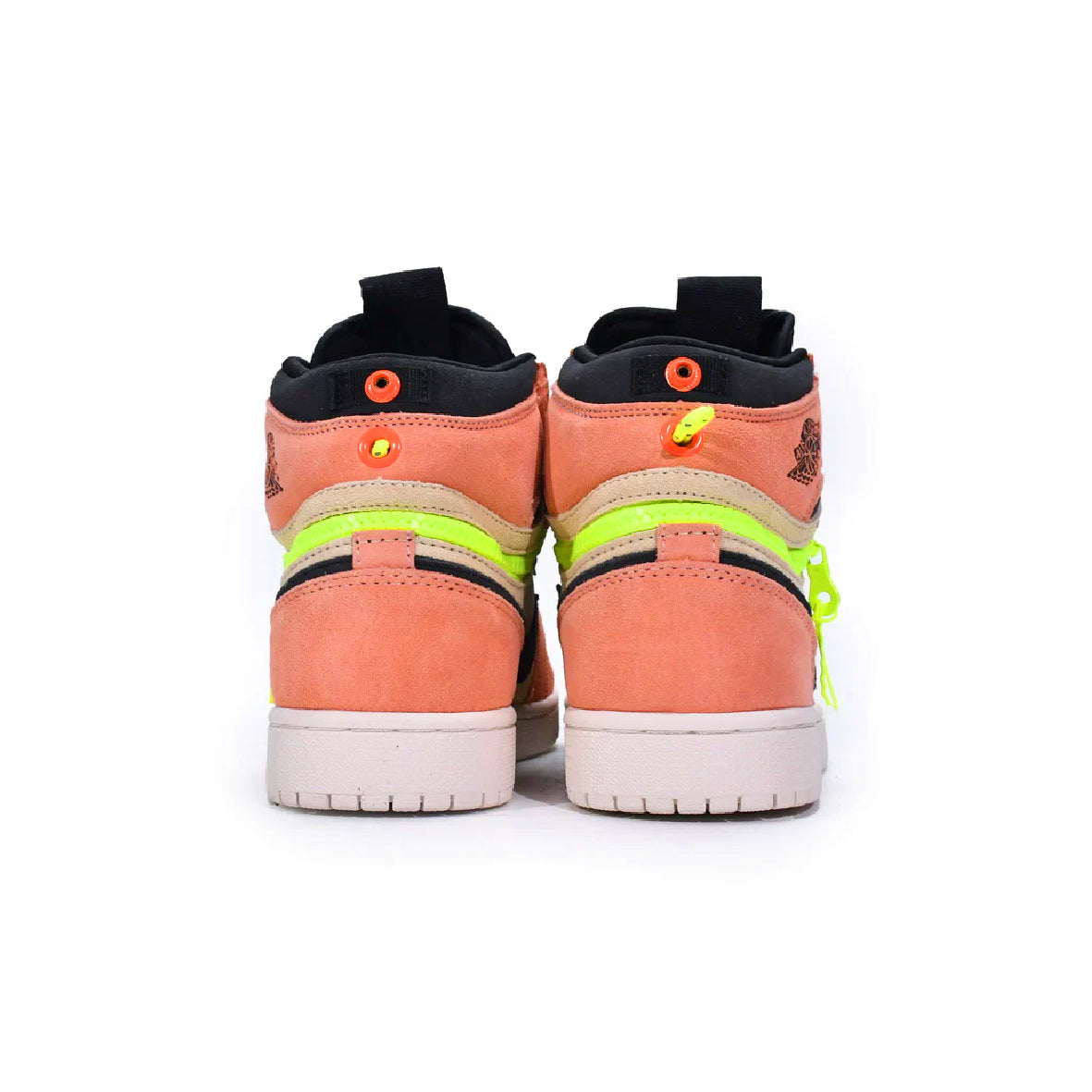 Air Jordan 1 High Switch Apricot Powder baskets montantes homme et femme en cuir orange, détail semelle