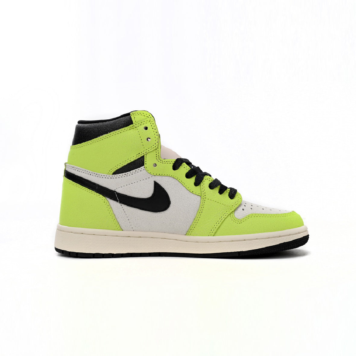 Air Jordan 1 High Visionaire baskets montantes homme en cuir noir blanc, vue de profil