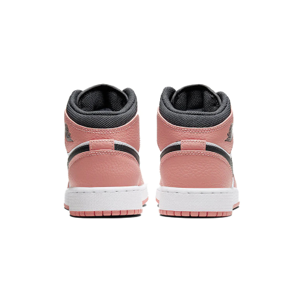 Air Jordan 1 Mid Pink Quartz baskets mi-montantes homme et femme en cuir rose, détail semelle