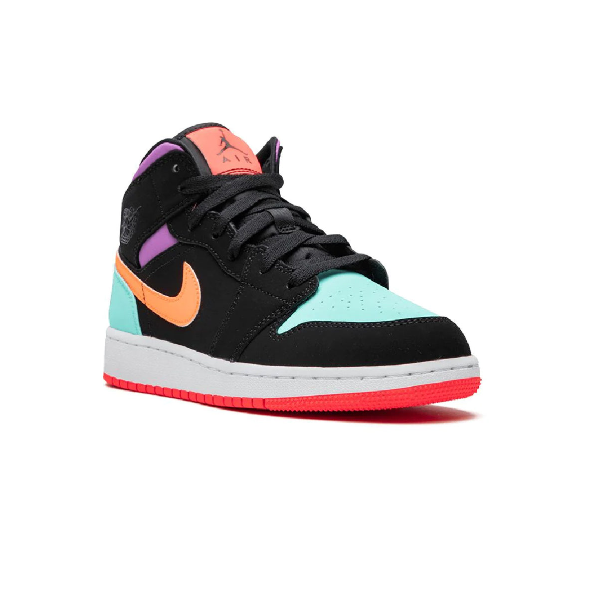Air Jordan 1 Mid Candy baskets mi-montantes homme et femme en cuir multicolore, vue de face