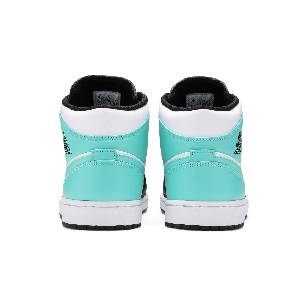 Air Jordan 1 Mid Tropical Twist baskets mi-montantes homme et femme en cuir noir bleu, détail semelle