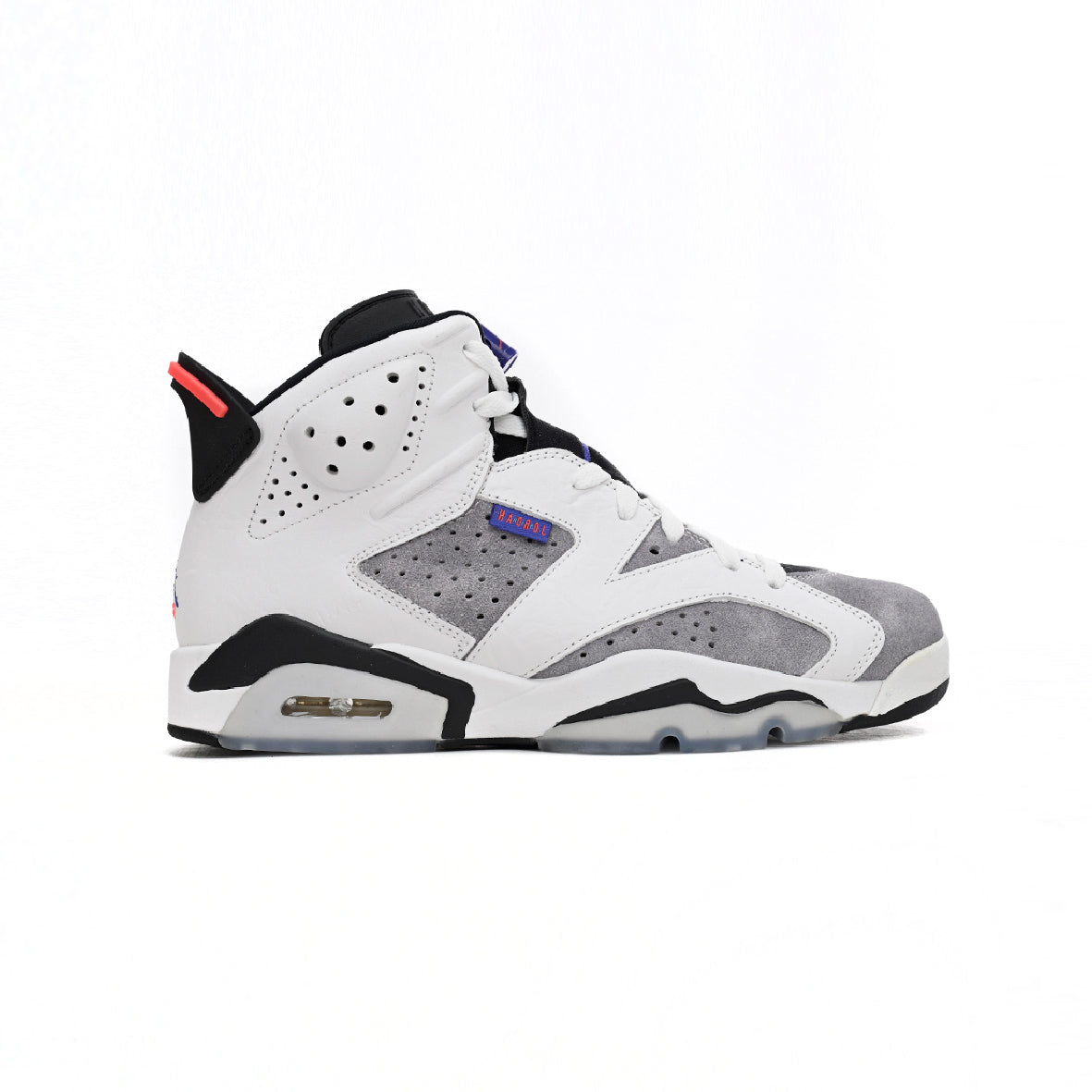 Air Jordan 6 Grayish Purple baskets homme en cuir violet, vue de profil