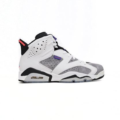 Air Jordan 6 Grayish Purple baskets homme en cuir violet, vue de profil