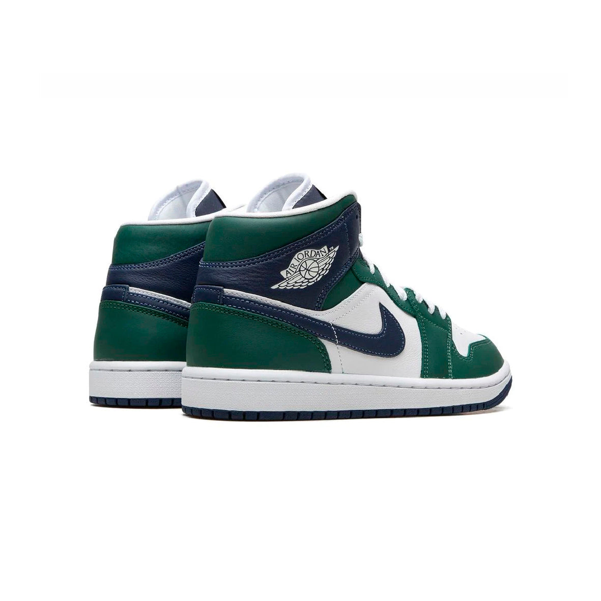 Air Jordan 1 Mid Noble Green baskets mi-montantes homme et femme en cuir vert, vue de face