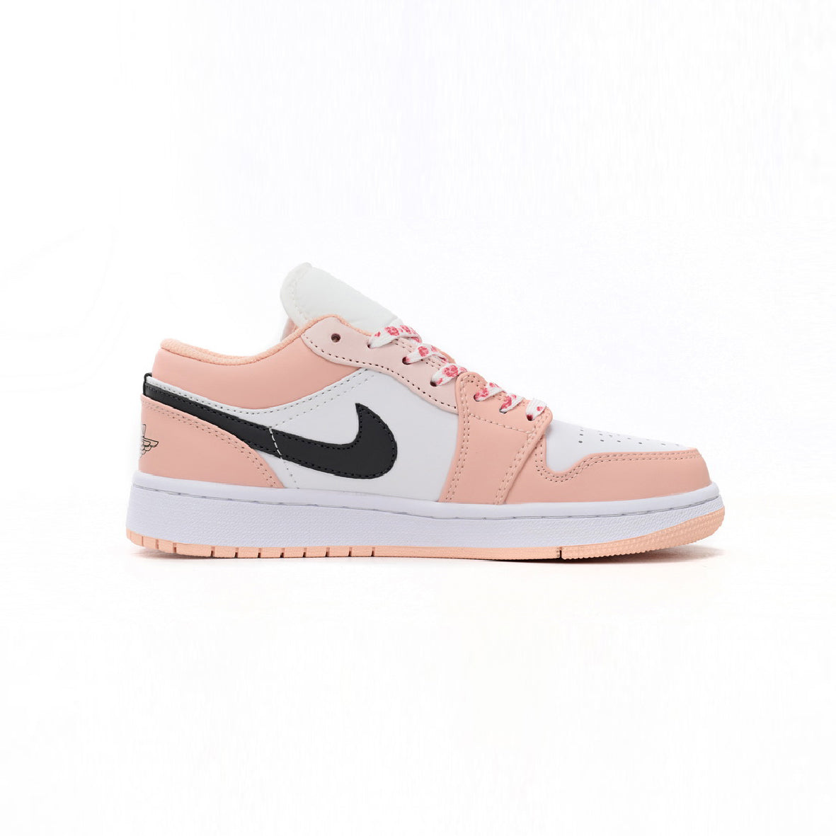 Air Jordan 1 Low Arctic Powder baskets basses femme en cuir noir rouge, vue de profil