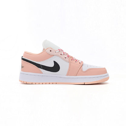 Air Jordan 1 Low Arctic Powder baskets basses femme en cuir noir rouge, vue de profil