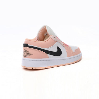 Air Jordan 1 Low Arctic Powder baskets basses femme en cuir noir rouge, vue de face