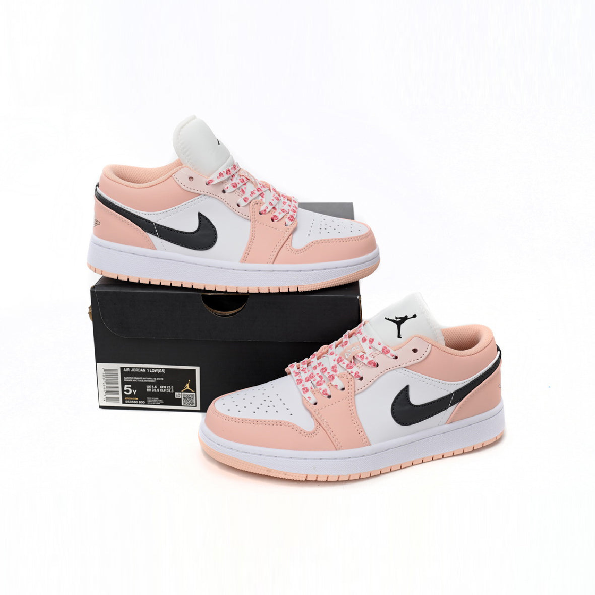 Air Jordan 1 Low Arctic Powder baskets basses femme en cuir noir rouge, vue arrière