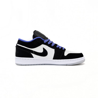 Air Jordan 1 Low Big Slam Dunk baskets basses homme et femme en cuir noir rouge, vue de profil