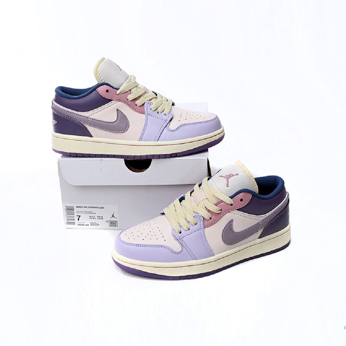 Air Jordan 1 Low Easter Egg baskets basses femme en cuir multicolore, vue de face