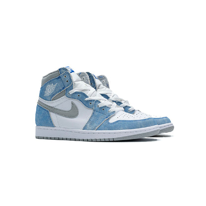 Air Jordan 1 High Hyper Royal baskets montantes homme et femme en daim bleu, vue de face