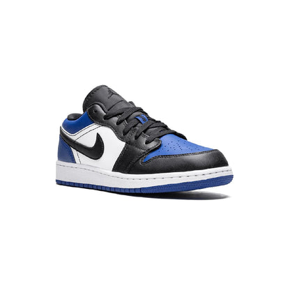 Air Jordan 1 Low Royal Toe baskets basses homme et femme en cuir bleu, vue de face