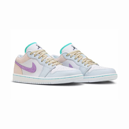 Air Jordan 1 Low Sashiko Multi-Color baskets basses femme en cuir multicolore, vue de face