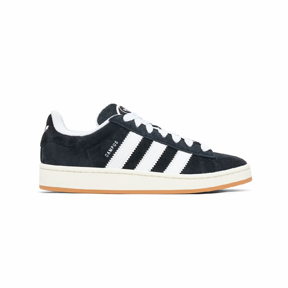 Adidas Campus 00s Black baskets basses homme et femme en daim premium noir, vue de profil
