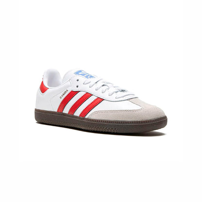 Sneakers basses Adidas Samba OG white red unisexe