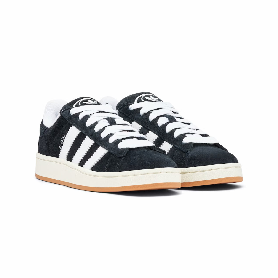 Adidas Campus 00s Black baskets basses homme et femme en daim premium noir, vue de face