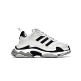 Adidas Triple S Homme Femme Balenciaga White, Baskets en Cuir, Mesh et Cuir Synthétique, Semelle Triple