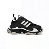 Adidas Triple S Homme Femme Balenciaga Black, Baskets en Cuir, Mesh et Cuir Synthétique, Semelle Triple