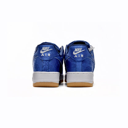 Nike Air Force 1 Low x CLOT Blue Silk Baskets Bleu Homme Femme - 3
