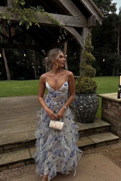 Taylor | Robe maxi d'été à fleurs pour femme avec découpes