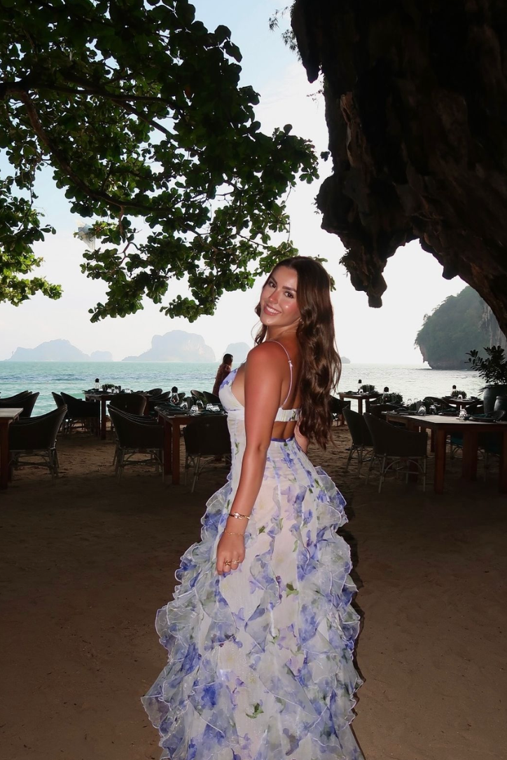Taylor | Robe maxi d'été à fleurs pour femme avec découpes