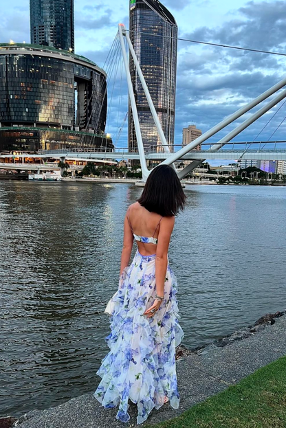 Taylor | Robe maxi d'été à fleurs pour femme avec découpes