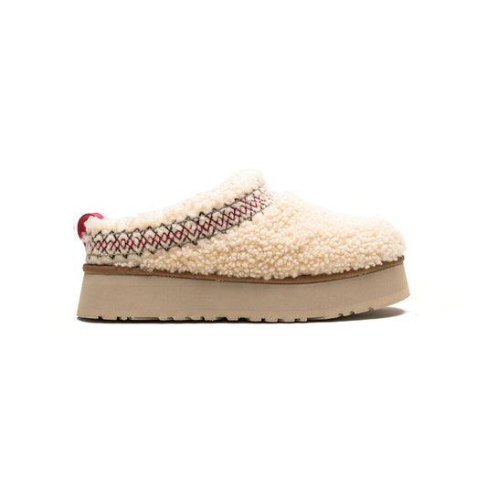 UGG Tazz Heritage Braid Natural Chausson Plateforme Blanc Beige Femme - 1