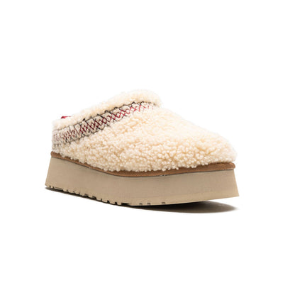 UGG Tazz Heritage Braid Natural chaussons à plateforme femme en daim et peau de mouton naturel, vue de face