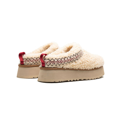 UGG Tazz Heritage Braid Natural chaussons à plateforme femme en daim et peau de mouton naturel, détail semelle