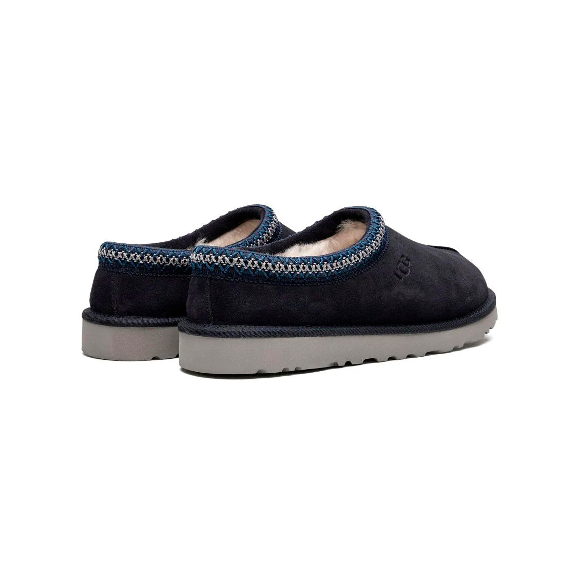 UGG Tasman Black chaussons homme et femme en daim et peau de mouton noir, détail semelle