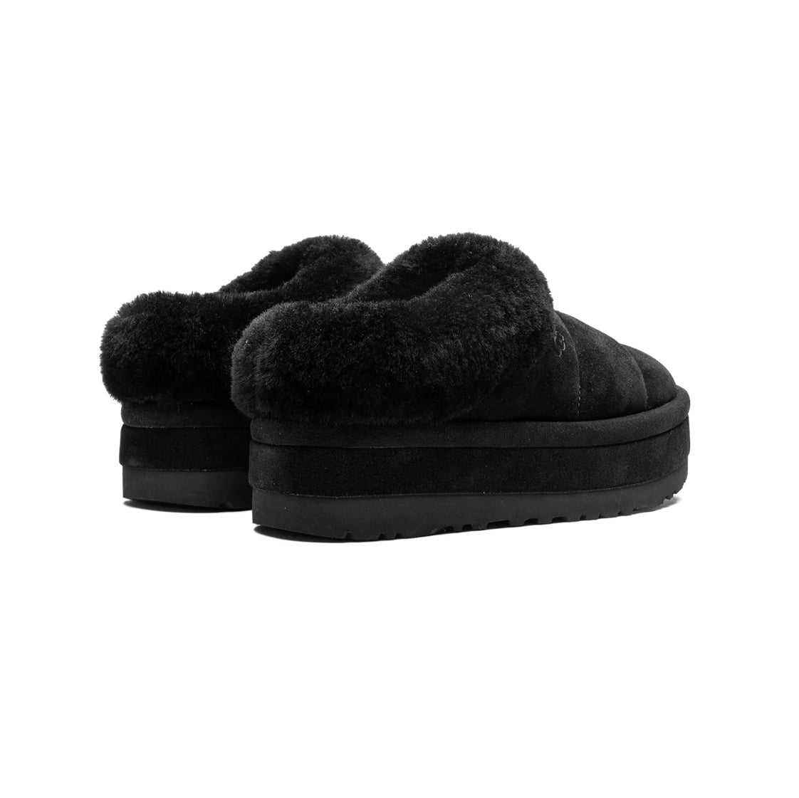 UGG Tazzlita Black chaussons femme en daim et peau de mouton noir, vue de face
