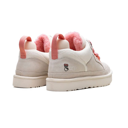 UGG Lowmel Love '25 Jasmin Tropical Pink baskets femme en daim et textile recyclé rose, détail semelle