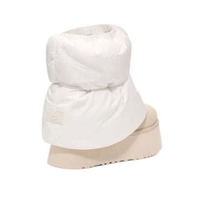 UGG Mini Dipper Puffer Neutral bottines fourrées femme en nylon matelassé et peau de mouton naturelle beige, détail semelle