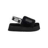 UGG Disco Slide Black – Mules Femme en Daim et Peau de Mouton Semelle Antidérapante