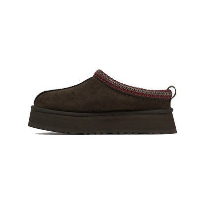 UGG Tazz Dusted Cocoa chaussons à plateforme femme en daim et peau de mouton marron cacao, détail semelle