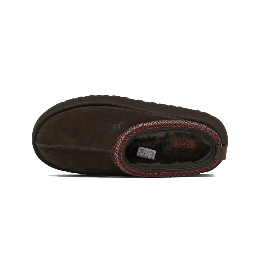 UGG Tazz Dusted Cocoa chaussons à plateforme femme en daim et peau de mouton marron cacao, vue arrière