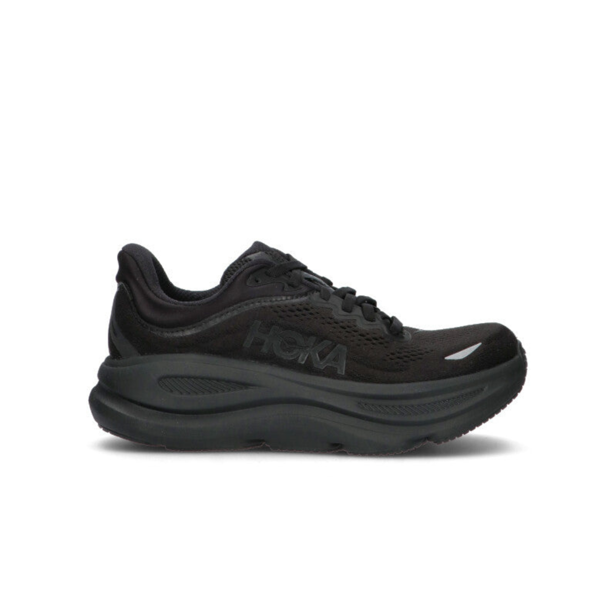 HOKA Bondi 9 Black Black Femme Chaussures Running Amorti Maximal