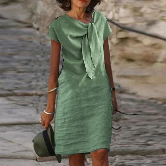 Robe Midi Femme en lin, coupe confortable – Menvelo
