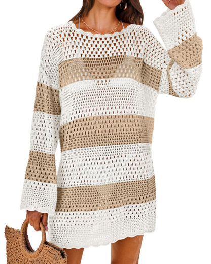 Robe Pull Femme en maille, manches longues, coupe confortable – Menvelo