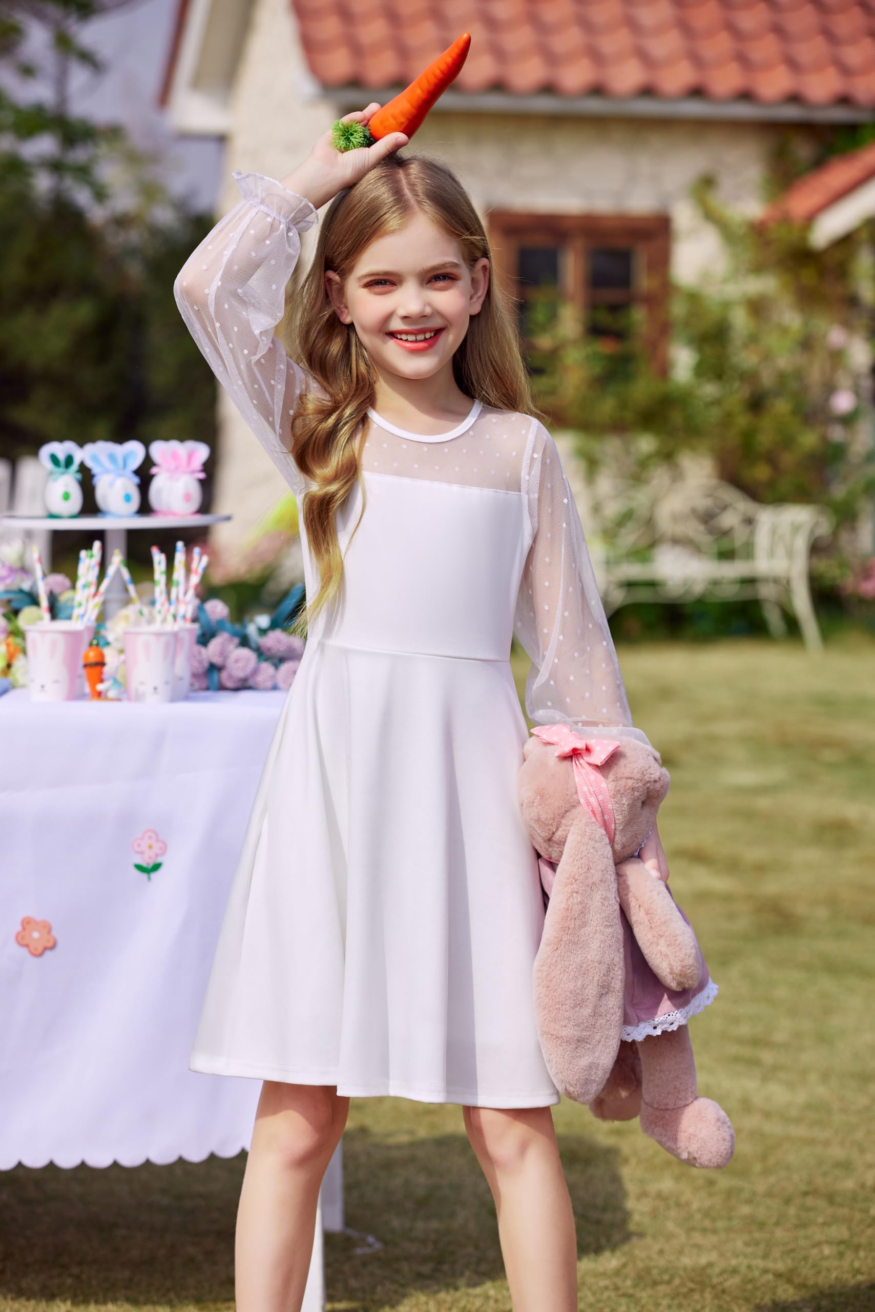 Robe Midi Femme en tissu léger, manches longues, coupe fluide – Menvelo