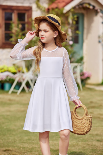 Robe Midi Femme en tissu léger, manches longues, coupe fluide – Menvelo
