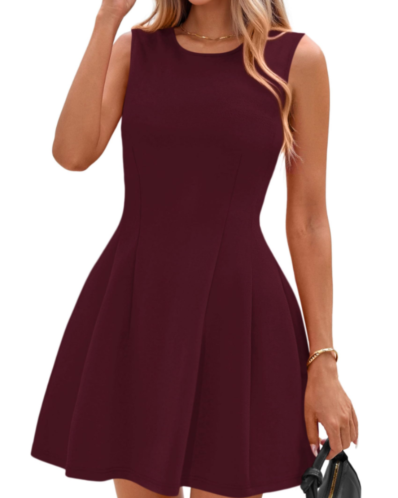 Robe Mini Femme en tissu léger, sans manches, coupe confortable – Menvelo