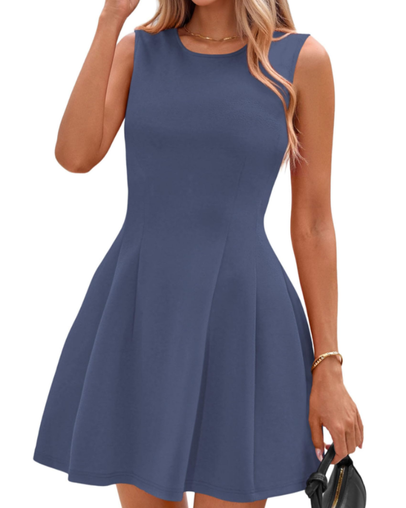 Robe Mini Femme en tissu léger, sans manches, coupe confortable – Menvelo