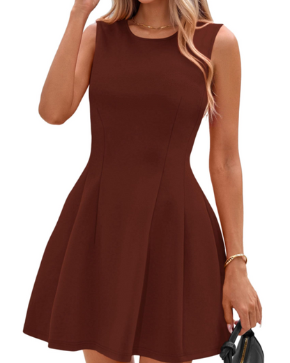 Robe Mini Femme en tissu léger, sans manches, coupe confortable – Menvelo