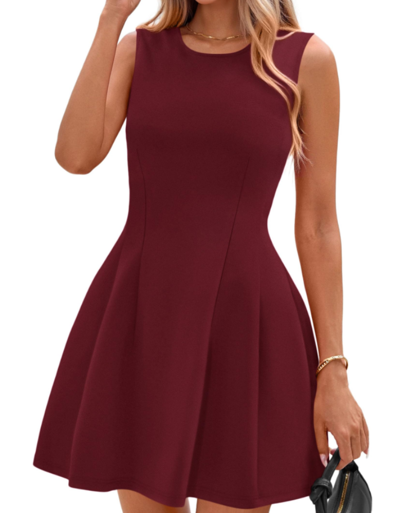 Robe Mini Femme en tissu léger, sans manches, coupe confortable – Menvelo
