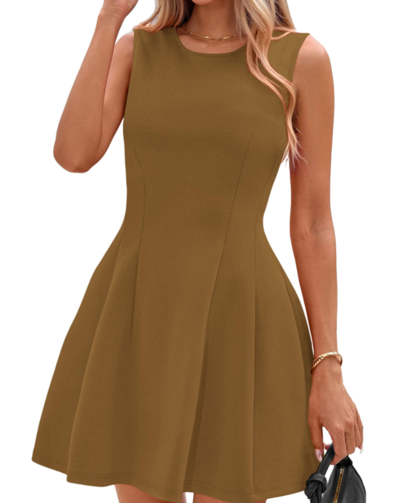Robe Mini Femme en tissu léger, sans manches, coupe confortable – Menvelo