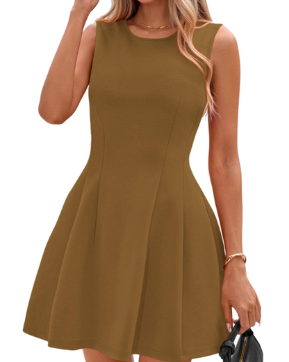 Robe Mini Femme en tissu léger, sans manches, coupe confortable – Menvelo