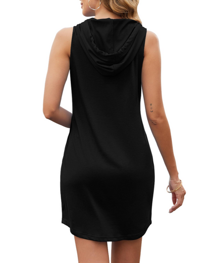 Robe Midi Femme en tissu léger, sans manches, coupe ample – Menvelo