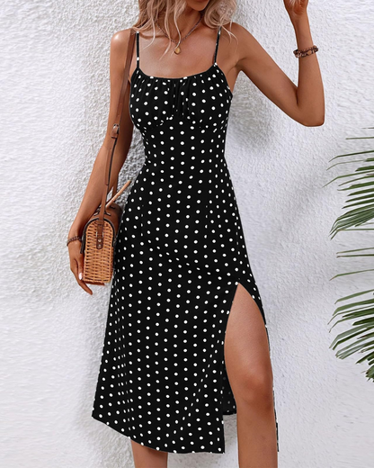 Robe Midi Femme en tissu léger, à bretelles, coupe fluide – Menvelo