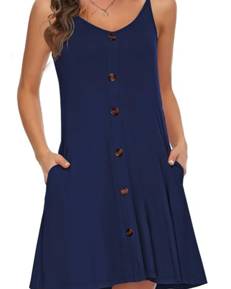 Robe Mini Femme en tissu léger, col V, coupe confortable – Menvelo